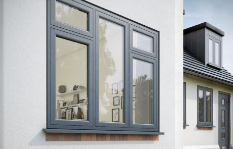 Grey Flush Casement Window